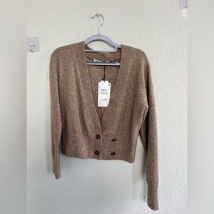 ZARA tan cardigan